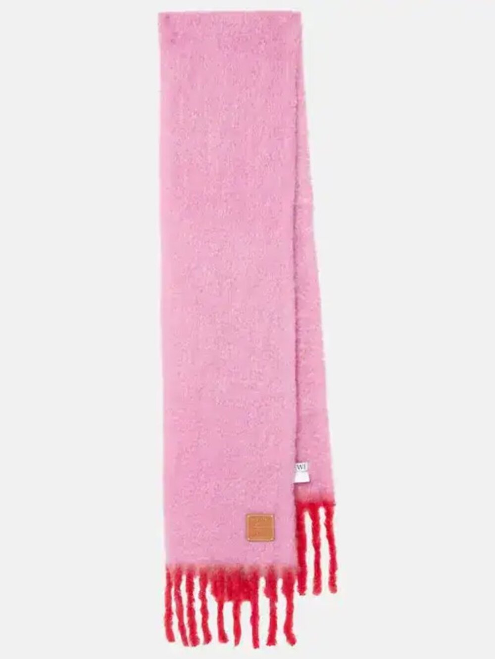 Loewe Pink Mohair-blend Scarf | Fringed & Leather-trimmed - Picture 10 of 12